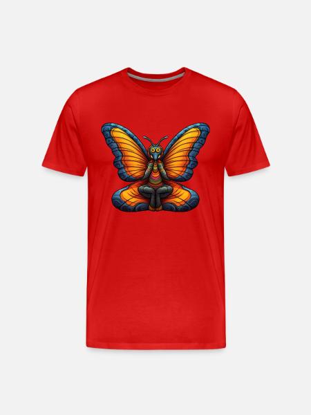 Schmetterlinge Yoga - Männer Premium Bio T-Shirt - Rot