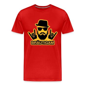Bräutigam T-Shirt - Bräutigam Shirt - JGA T-Shirts - Männer Premium Bio T-Shirt - Rot - Vorne - Damien (186cm)