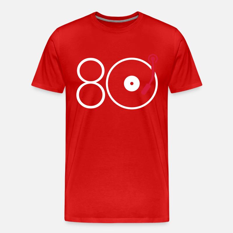 Musik der 80er - Männer Premium Bio T-Shirt - Rot