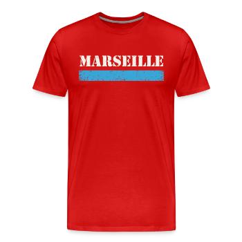 Marseille Vintage - Männer Premium Bio T-Shirt - Rot - Vorne - Damien (186cm)