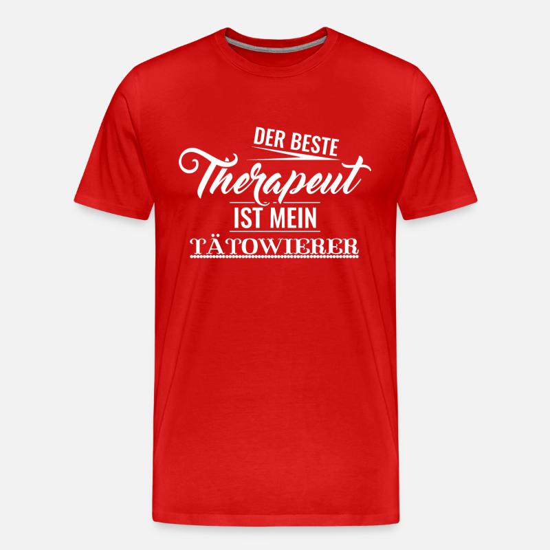 Tattoo - Männer Premium Bio T-Shirt - Rot