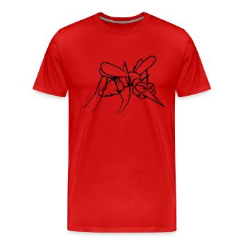 Mücke agro witty - Men's Premium Organic T-Shirt - red - Front - Damien (186cm)