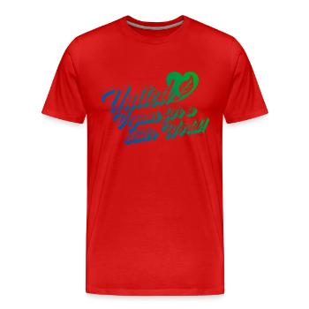 United Vegans pour un monde meilleur! - T-shirt bio Premium Homme - rouge - Devant - Damien (186cm)