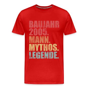 18 Jahre Geburtstag Baujahr 2005 Vintage Geschenk - Männer Premium Bio T-Shirt - Rot - Vorne - Damien (186cm)