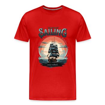 Sailing Sailing Sailing Yacht - Men's Premium Organic T-Shirt - red - Front - Damien (186cm)