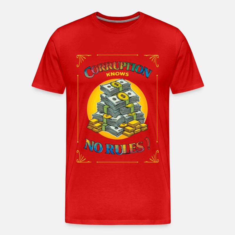 Korruption kennt keine Regeln - Männer Premium Bio T-Shirt - Rot