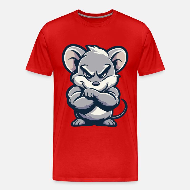 Maus Comic - Männer Premium Bio T-Shirt - Rot
