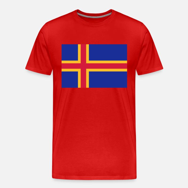 drapeau_aland - Männer Premium Bio T-Shirt - Rot