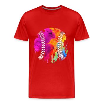 BASEBALLSPIELER BASEBALL - Männer Premium Bio T-Shirt - Rot - Vorne - Damien (186cm)