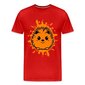 Hérisson, Animal, Bébé - T-shirt bio Premium Homme - rouge - Devant - Damien (186cm)