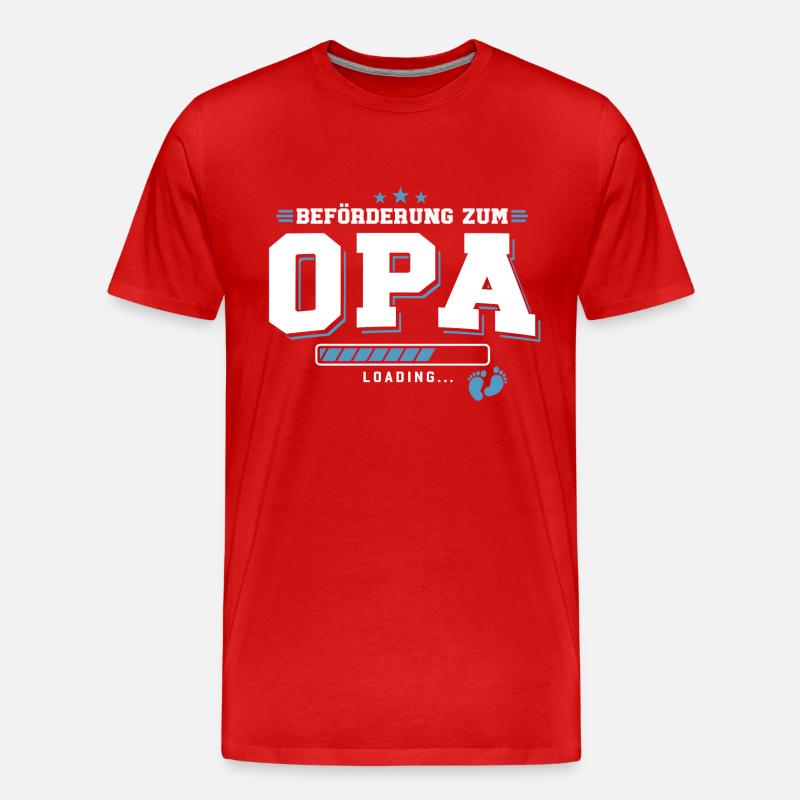 Beförderung zum Opa loading - Männer Premium Bio T-Shirt - Rot