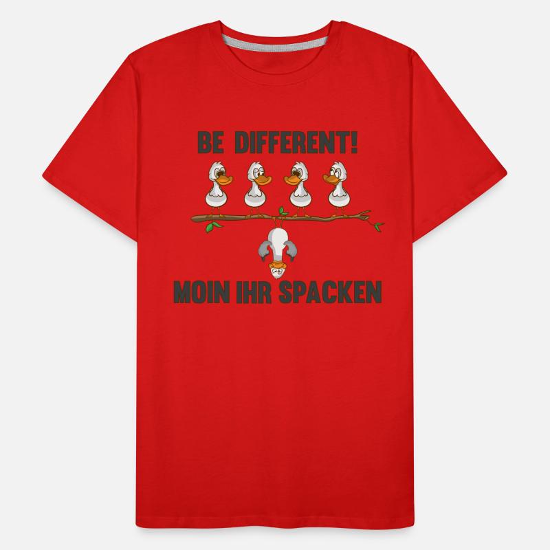 Be different sagt die Möwe Moin ihr spacken Männer Premium Bio T-Shirt