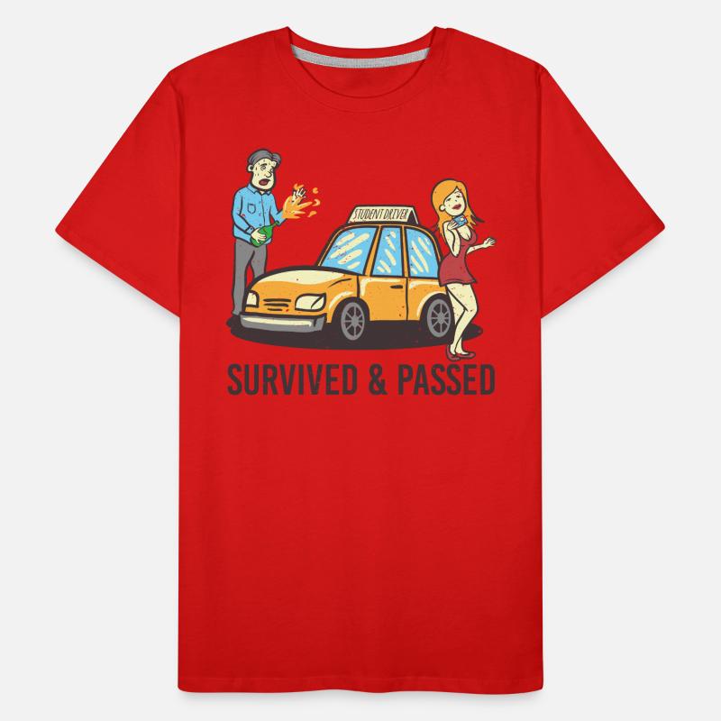 Driving instructor student survived & passed driving school Men's Premium Organic T-Shirt