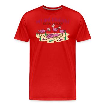 Flamingo Alkohol Bier Es eskalier eh Schnaps - Männer Premium Bio T-Shirt - Rot - Vorne - Damien (186cm)