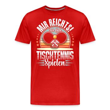 Tischtennis - Männer Premium Bio T-Shirt - Rot - Vorne - Damien (186cm)