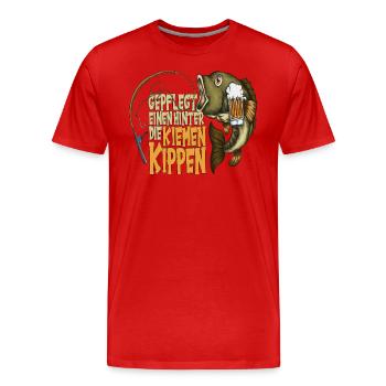 Gepflegt einen hinter die Kiemen Kippen Fische - Männer Premium Bio T-Shirt - Rot - Vorne - Damien (186cm)