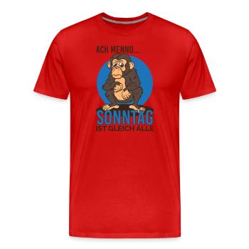 Affe Affen Menno Sonntag Wochenende Arbeitswoche - Männer Premium Bio T-Shirt - Rot - Vorne - Damien (186cm)