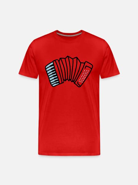 Akkordeon - Männer Premium Bio T-Shirt - Rot