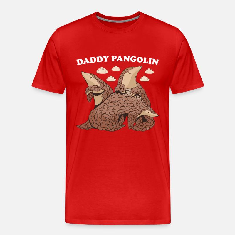 Daddy Pangolin - Männer Premium Bio T-Shirt - Rot