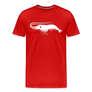 seule crevette crevettes avec des antennes - T-shirt bio Premium Homme - rouge - Devant - Damien (186cm)