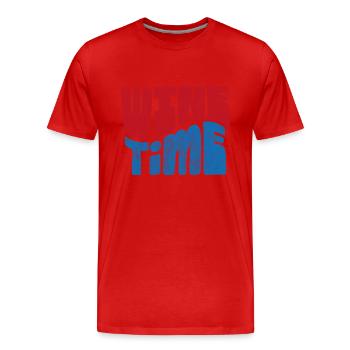 L’heure du vin - T-shirt bio Premium Homme - rouge - Devant - Damien (186cm)