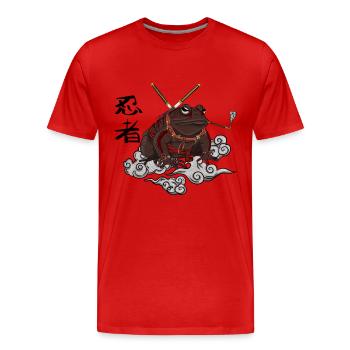 Ninja-Kröte - Männer Premium Bio T-Shirt - Rot - Vorne - Damien (186cm)