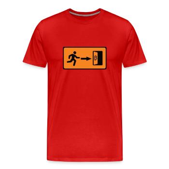 Funny Bitcoin, Bitcoiner, Bitcoin Only Gift - Men's Premium Organic T-Shirt - red - Front - Damien (186cm)