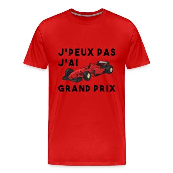Je peux pas j ai grand prix - T-shirt bio Premium Homme - rouge - Devant - Damien (186cm)