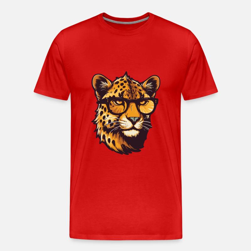 Gepard Kopf Cool - Männer Premium Bio T-Shirt - Rot