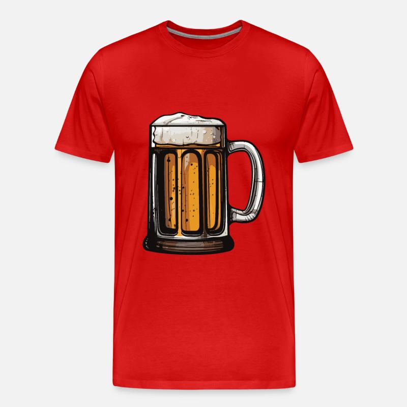 Bierkrug Bier Glas - Männer Premium Bio T-Shirt - Rot