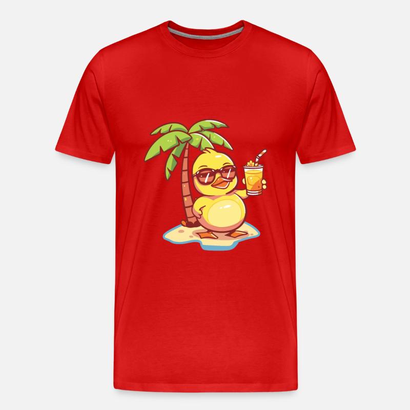Ente Sommer Strand Comic - Männer Premium Bio T-Shirt - Rot