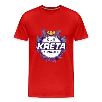 Crète 2024 - T-shirt bio Premium Homme - rouge - Devant - Damien (186cm)