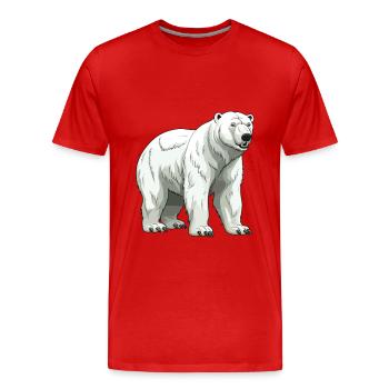 Ours polaire Animal Ours polaire - T-shirt bio Premium Homme - rouge - Devant - Damien (186cm)