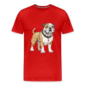 Chien bouledogue - T-shirt bio Premium Homme - rouge - Devant - Damien (186cm)
