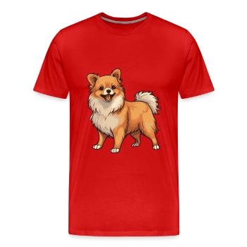 Chien de Poméranie - T-shirt bio Premium Homme - rouge - Devant - Damien (186cm)