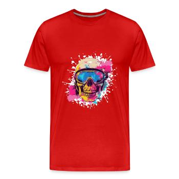 Ski Skeleton Lunettes de ski Skull - T-shirt bio Premium Homme - rouge - Devant - Damien (186cm)