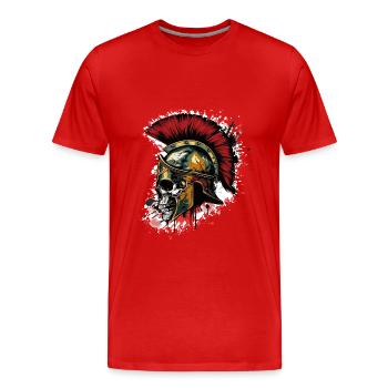 Spartan Skeleton Helmet Spartan - Men's Premium Organic T-Shirt - red - Front - Damien (186cm)