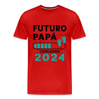 Futur Pape 2024 - T-shirt bio Premium Homme - rouge - Devant - Damien (186cm)