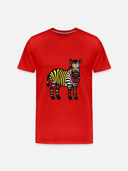 Zebra Halloween Tier - Männer Premium Bio T-Shirt - Rot