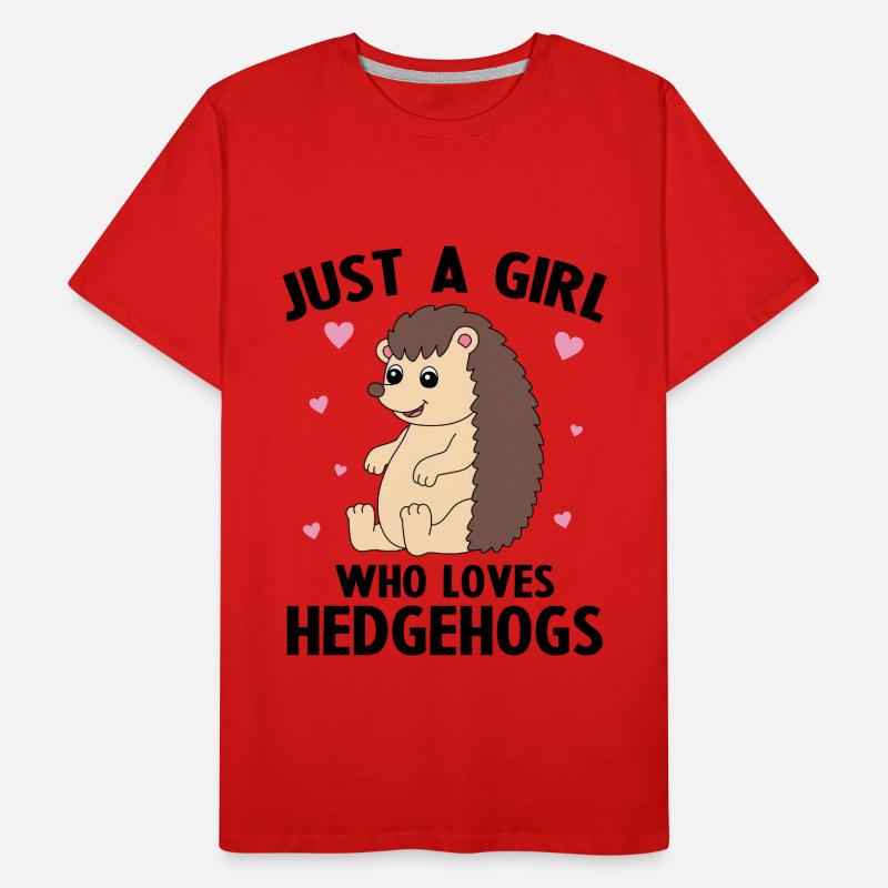 Nur ein Mädchen, das Igel liebt Männer Premium Bio T-Shirt