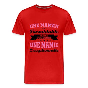 Gift for Grandma - An Exceptional Granny - Men's Premium Organic T-Shirt - red - Front - Damien (186cm)