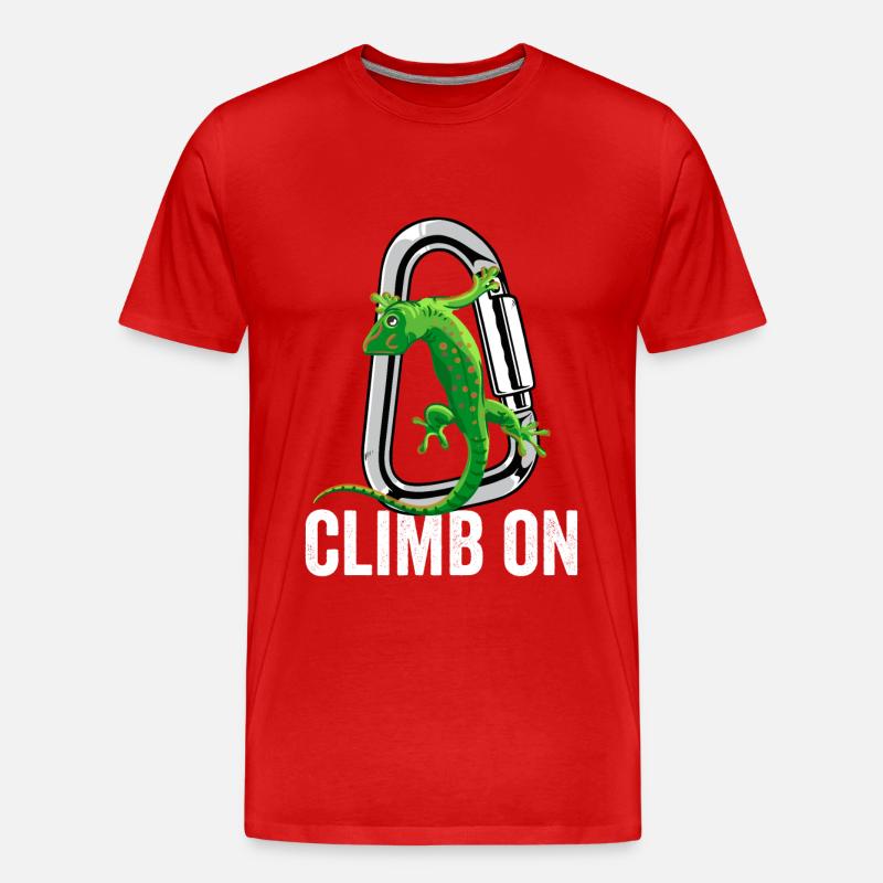 Klettern Klettern Weiter - Männer Premium Bio T-Shirt - Rot