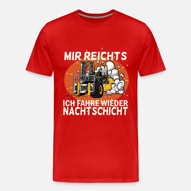 Staplerfahrer Nachtschicht Stapler Geschenk - Männer Premium Bio T-Shirt - Rot