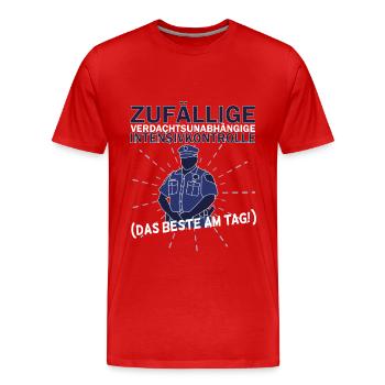 Zollbeamter Zoll Grenze Kontrolle - Männer Premium Bio T-Shirt - Rot - Vorne - Damien (186cm)