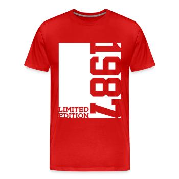 39. GEBURTSTAG LIMITED EDITION 1987 - Männer Premium Bio T-Shirt - Rot - Vorne - Damien (186cm)