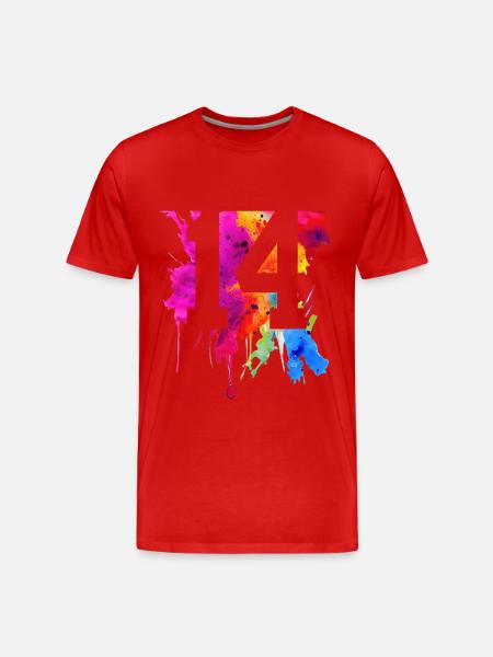 14 YEARS 14TH BIRTHDAY - Men's Premium Organic T-Shirt - red