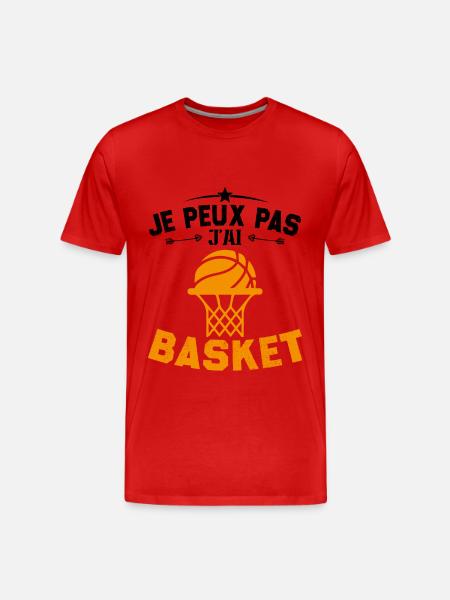 Je Peux Pas J'ai Basket Cadeau Joueur De Basket - T-shirt bio Premium Homme - rouge