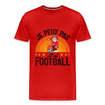 je peux pas j ai foot - T-shirt bio Premium Homme - rouge - Devant - Damien (186cm)