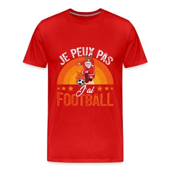 je peux pas j ai foot - T-shirt bio Premium Homme - rouge - Devant - Damien (186cm)