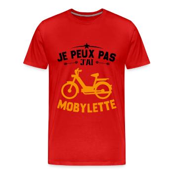 Ich kann nicht, ich habe ein Moped-Geschenk - Männer Premium Bio T-Shirt - Rot - Vorne - Damien (186cm)